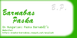 barnabas paska business card
